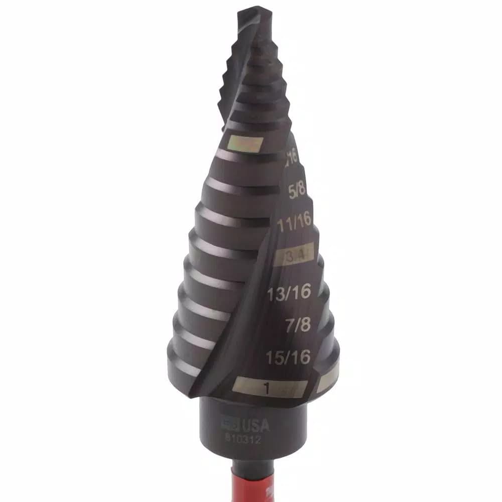 Milwaukee SHOCKWAVE Impact Duty #8 Titanium Step Bit, 1/8 in. - 1 in.