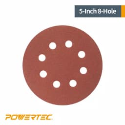 POWERTEC 5 in. 40-Grit Aluminum Oxide Hook and Loop 8-Hole Sanding Discs, 25-Pack thumbnail 3