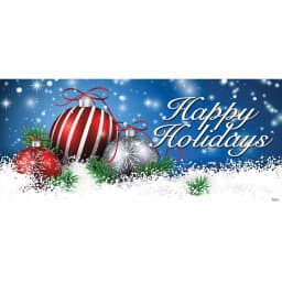 My Door Decor 7 ft. x 16 ft. Red and White Christmas Ornament Garage Door Mural thumbnail 1