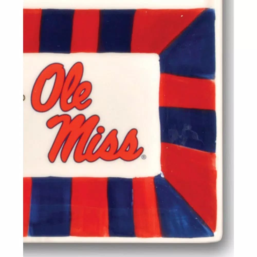 Magnolia Lane Ole Miss NCAA Officially Licensed 4-Section Ceramic Tailgating Serving Platter