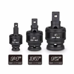 Capri Tools 3-Piece Impact Universal Joint Set, 1/4 in, 3/8 in, 1/2 in Drive thumbnail 4