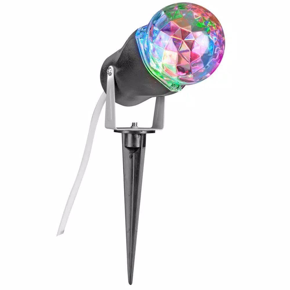 LightShow 10 in. Red Green Blue Kaleidoscope Projection LED Spotlight with Stake