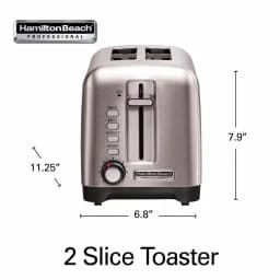 Hamilton Beach Professional 2-Slice Stainless Steel Wide Slot Toaster thumbnail 2