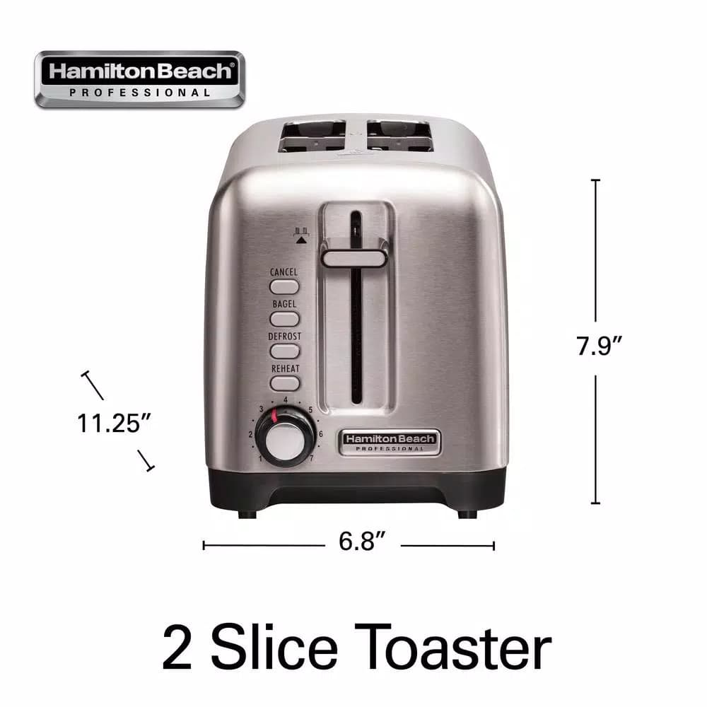Hamilton Beach Professional 2-Slice Stainless Steel Wide Slot Toaster
