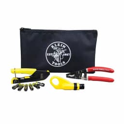 Klein Tools Coaxial Cable Installation Kit with Compression Crimper, Stripper, and Multi-Cable Cutter thumbnail 1