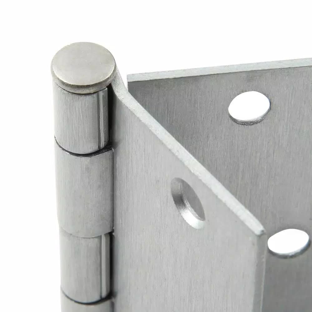 Hardware Essentials 3-1/2 in. Satin Chrome Residential Door Hinge, Square Corner, Full Mortise (9-Pack)