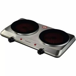 Ovente 1500W Double Burner Infrared Hot Plate, 7.5 in. Ceramic Glass Cooktop with Temperature Control thumbnail 1