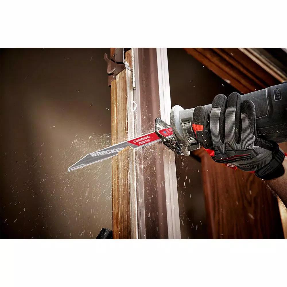 Milwaukee 12 in. WRECKER Carbide Teeth Reciprocating Saw Blade, 6 TPI, 5-Pack