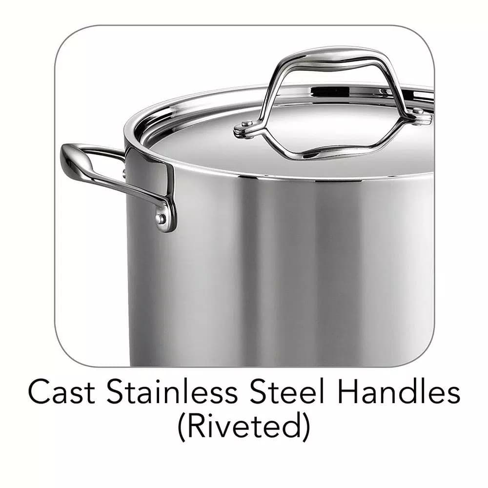 Tramontina Gourmet 8 Qt. Tri-Ply Clad Stainless Steel Stock Pot with Lid