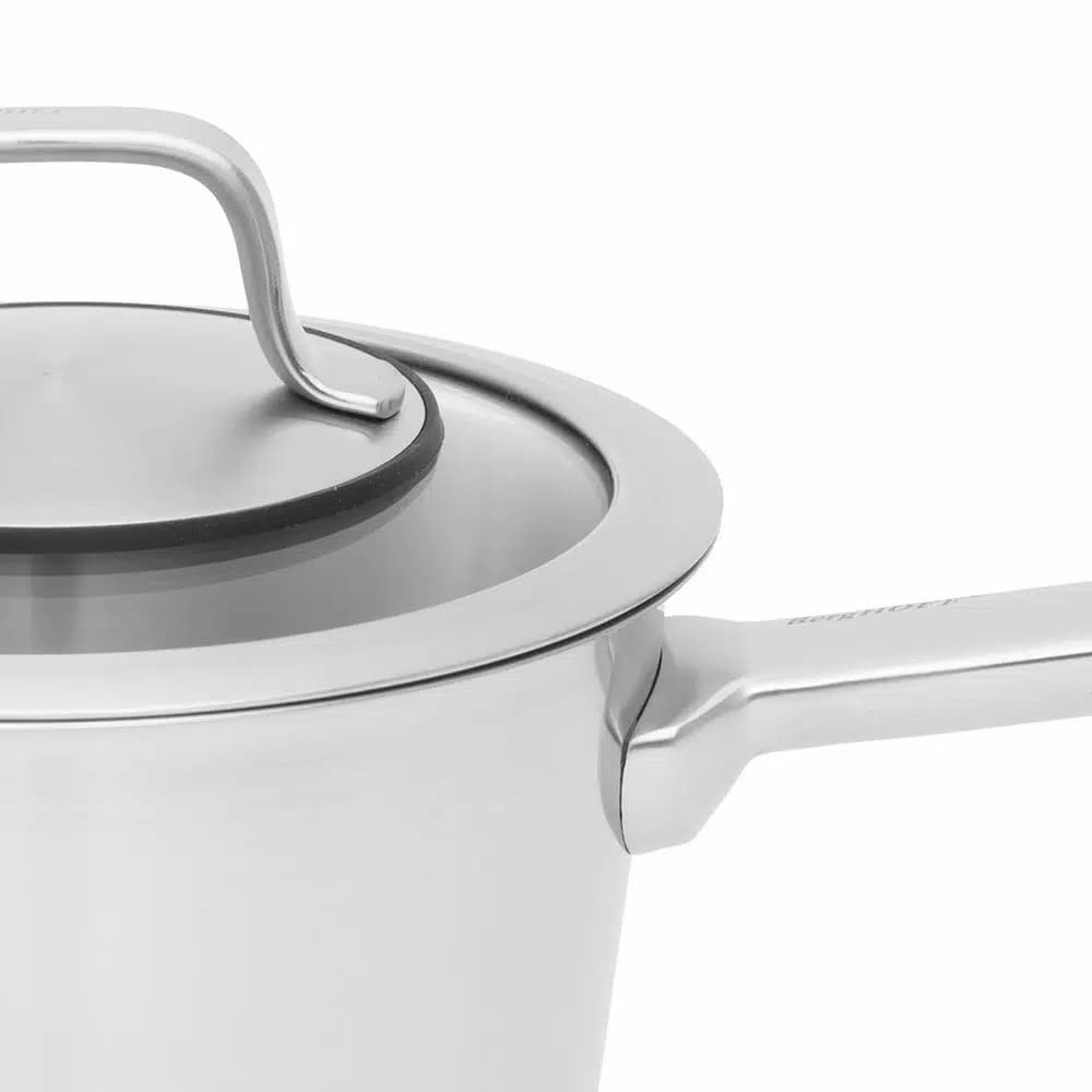 BergHOFF Essentials Manhattan 1.8 qt. Stainless Steel Saucepan with Glass Lid