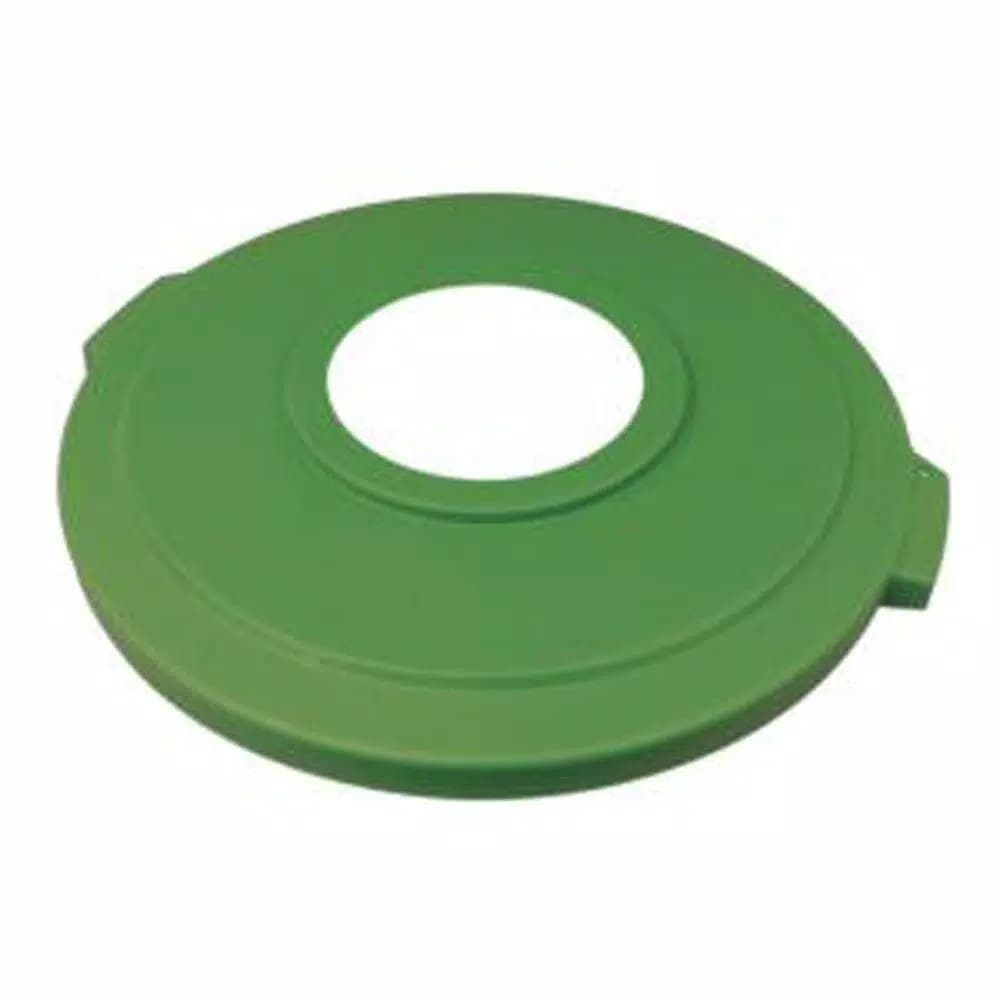 Carlisle Bronco 32 Gal. Green Round Recycling Lid with 8 in. Hole (4-Pack)