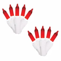 Unbranded Brite Star 100-Count Red Mini Light String Set with White Wire (Set of 2) thumbnail 1