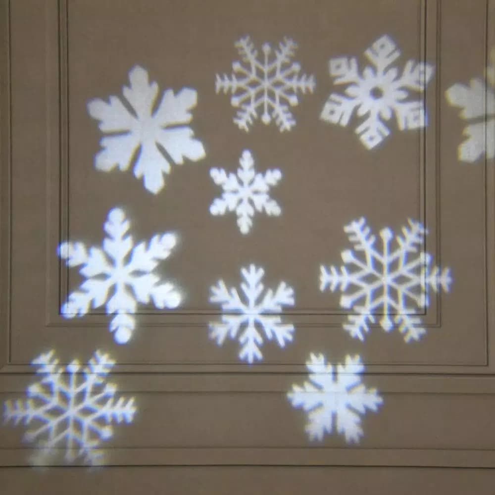 LUMABASE LED White Snowflake Projector Light - Rotating Indoor/Outdoor Holiday Decor