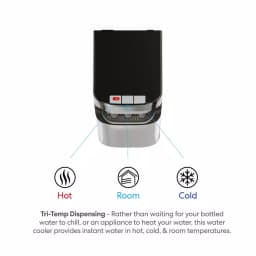 Brio Essential Series Bottom Loading Water Dispenser, Tri-Temp Hot/Cold/Room Temp, Black & Stainless Steel thumbnail 4