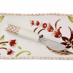 Tag Autumn Bloom Harvest 2-Piece Earthenware Cheese Platter and Stainless Steel Spreader Set thumbnail 2