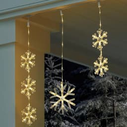 Home Accents Holiday 64 in. Snowflake Icicle Lights, 150 Warm White Micro Dot LED thumbnail 4