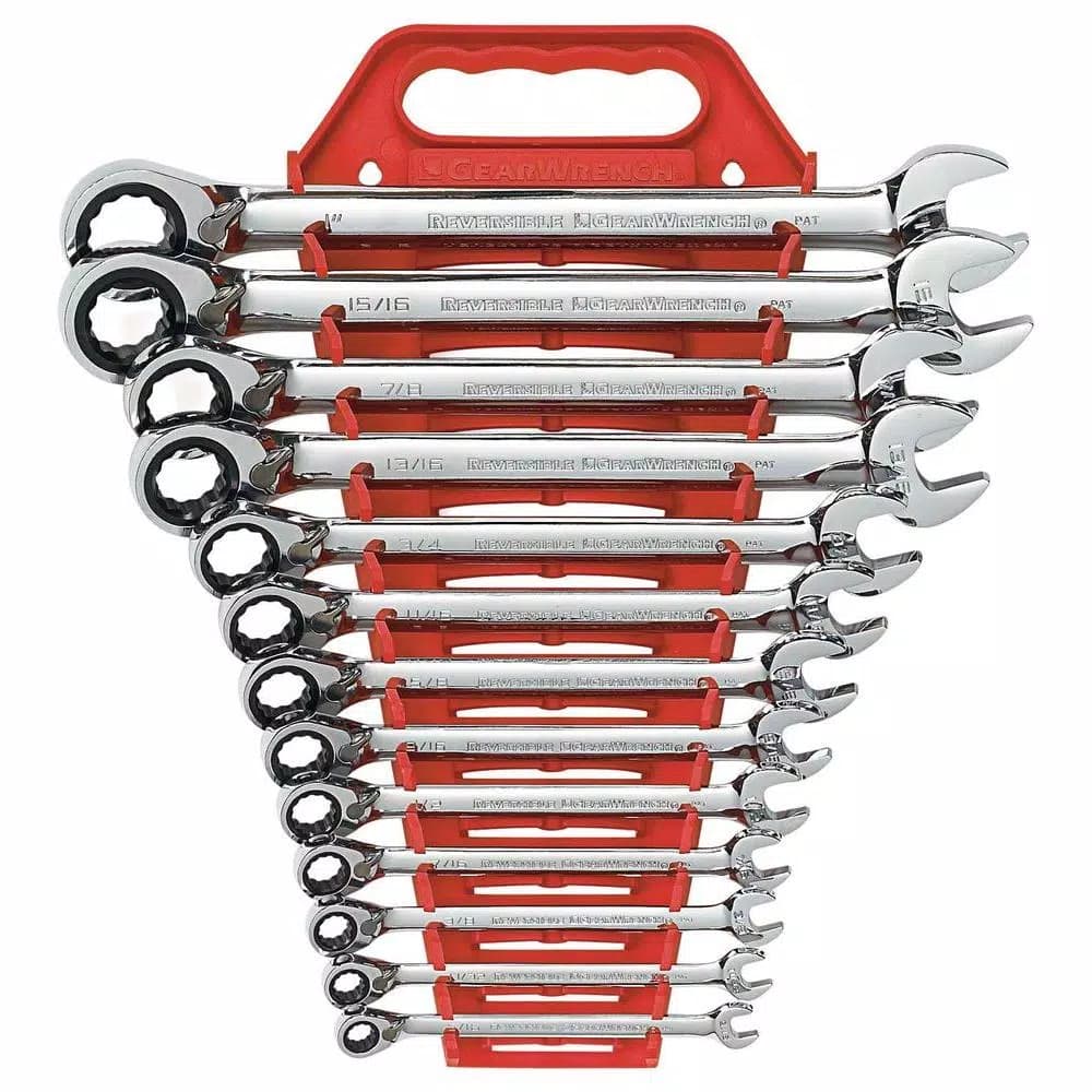 GEARWRENCH 13-Piece SAE Reversible Combination Ratcheting Wrench Set