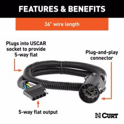 CURT 5-Way Flat Replacement OE Socket, Plugs into USCAR Vehicle Socket thumbnail 6