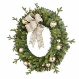 Home Accents Holiday Home Holiday Accents 30 in. St. Germain Pre-Lit LED Artificial Christmas Wreath, Warm White Lights thumbnail 3