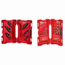 Milwaukee 21-Piece Black Oxide Step Drill Bit and Cobalt Twist Drill Bit Set thumbnail 1