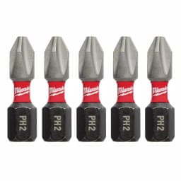 Milwaukee SHOCKWAVE 1 in. #2 Phillips Impact Duty Steel Insert Bits, 5-Pack thumbnail 1