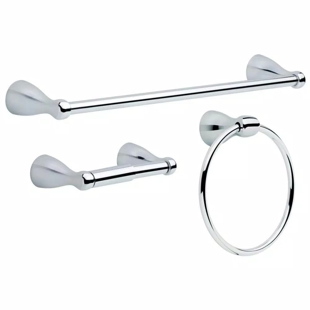 Delta Foundations 3-Piece Bath Hardware Set, Polished Chrome