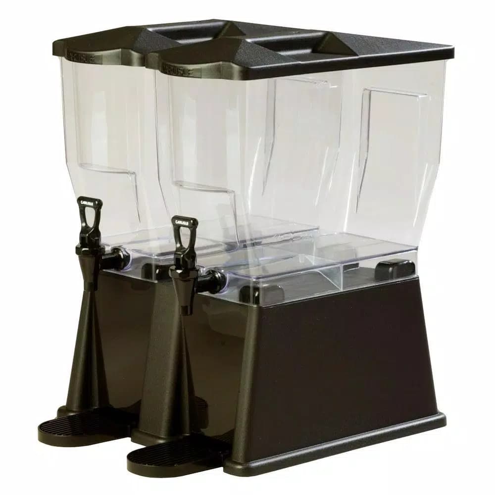 Carlisle Premium 3 Gallon Double Reservoir Polycarbonate Beverage Dispenser - Black