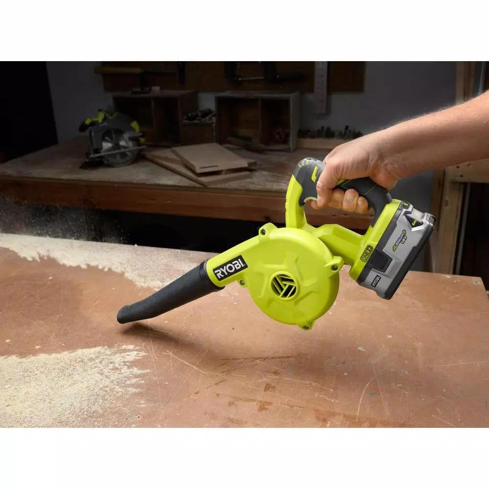 RYOBI 18V ONE+ Cordless Compact Workshop Blower and Hand Vacuum Kit (Tools Only)