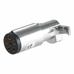 CURT 6-Way Round Trailer Connector Plug, Chrome Plastic, Male End thumbnail 2