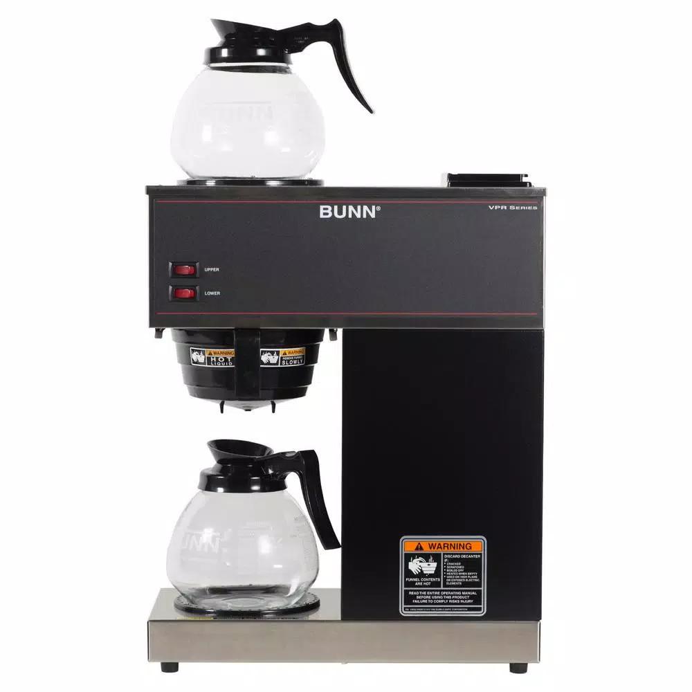 BUNN VPR-2GD 12-Cup Commercial Coffee Brewer with 2 Glass Decanters, Black