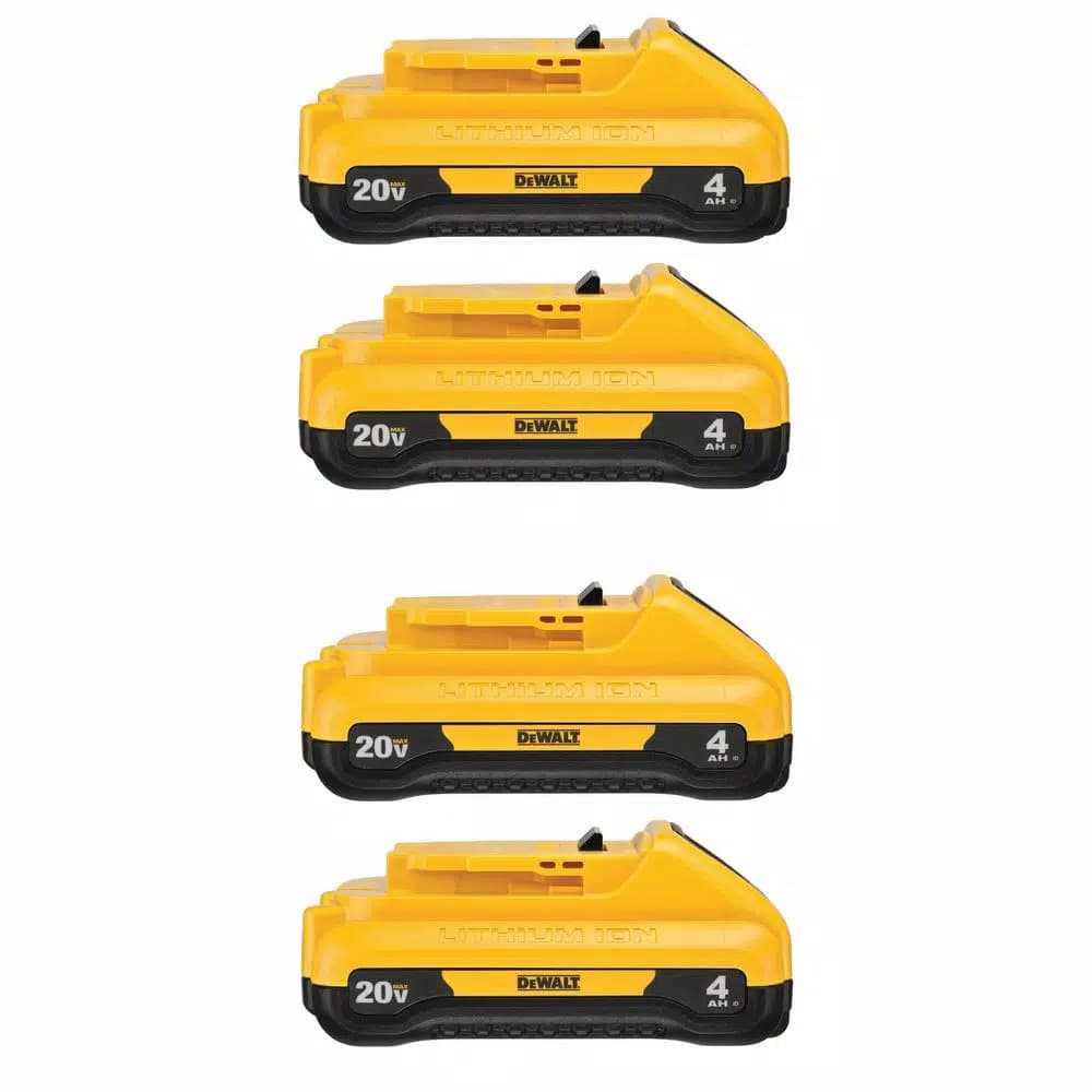 DEWALT 20V MAX Compact Lithium-Ion 4.0 Ah Battery Pack (4-Pack)