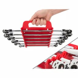 TEKTON 6-Piece Extra Long Flex-Head Ratcheting Box End Wrench Set, Metric 8-19 mm thumbnail 10