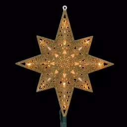 General Electric Holiday Classics 11 in. Gold Glittered Bethlehem Star Tree Topper with 16 Lights thumbnail 2