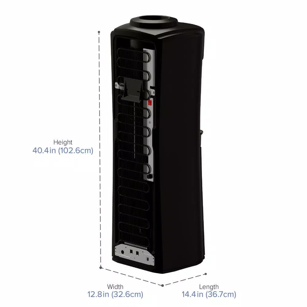Brio Top Loading Water Cooler Dispenser - Hot and Cold Water, Black with Stainless Steel Reservoirs