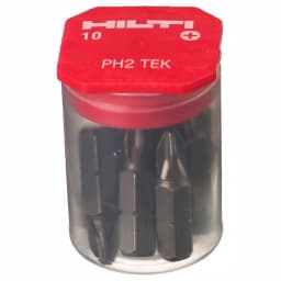 Hilti #2 Phillips Steel TEK Insert Bits, 1/4 in. Hex Shank (10-Pack) thumbnail 2