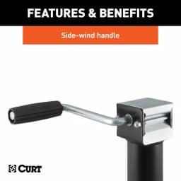 CURT Bracket-Mount Swivel Trailer Jack with Side Handle, 2,000 lbs. Capacity, 10 in. Travel thumbnail 4