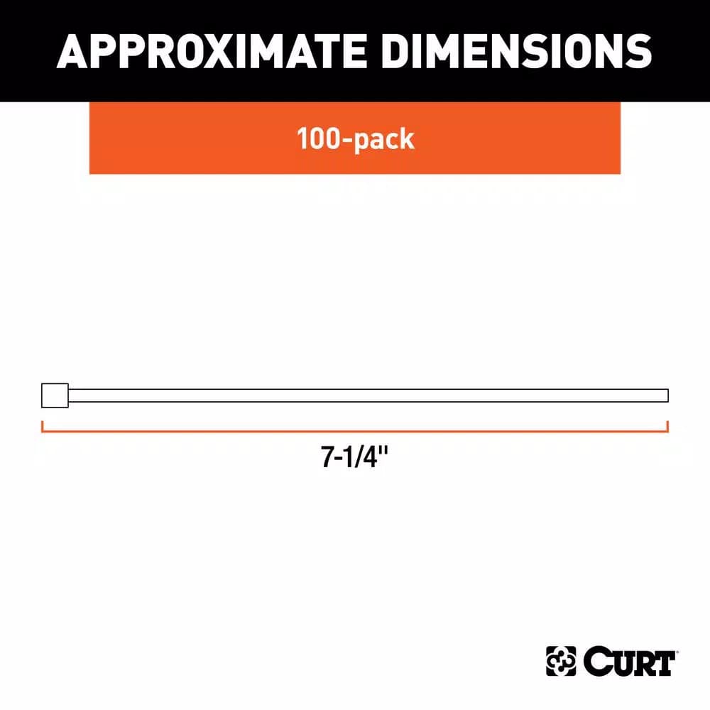 CURT 7-1/4" Nylon Wire Ties, 100-Pack