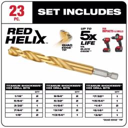 Milwaukee 33-Piece Black Oxide Step and Titanium SHOCKWAVE Drill Bit Set thumbnail 3