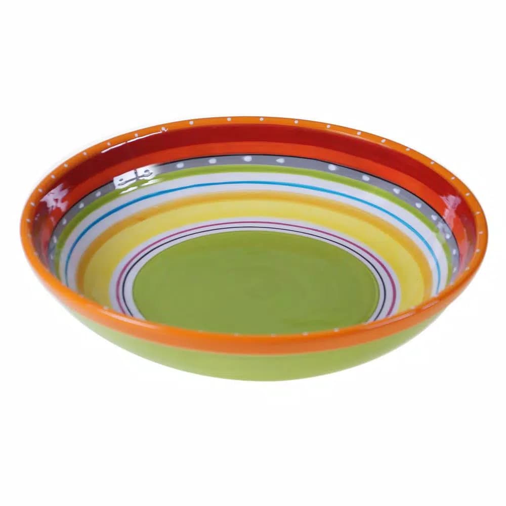 Certified International Mariachi Collection Hand-Painted Earthenware Large Serving Bowl, Multicolor