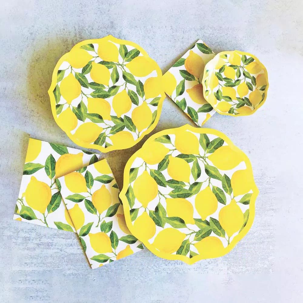 Sugar Plum Party SugarPlum Collection 32-Piece Lemon Assorted Disposable Paper Cocktail Napkins