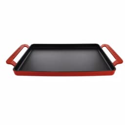 Chasseur 14-inch Rectangular Enameled Cast Iron Griddle - Red thumbnail 1