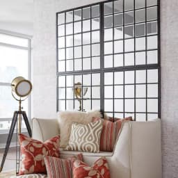 Unbranded Oil Rubbed Bronze Beveled Glass Windowpane Style Accent Mirror, 34 in. x 38 in. thumbnail 3
