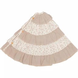 VHC Brands 55 in. Carol Khaki Tan & Winter Floral Ruffled Farmhouse Christmas Tree Skirt thumbnail 3