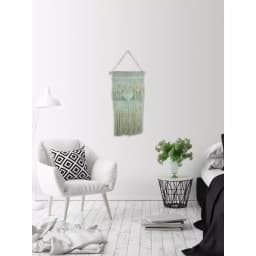 Unbranded Marmont Hill Green Heart Macrame Wall Tapestry - Hand Woven Cotton Wall Hanging thumbnail 3