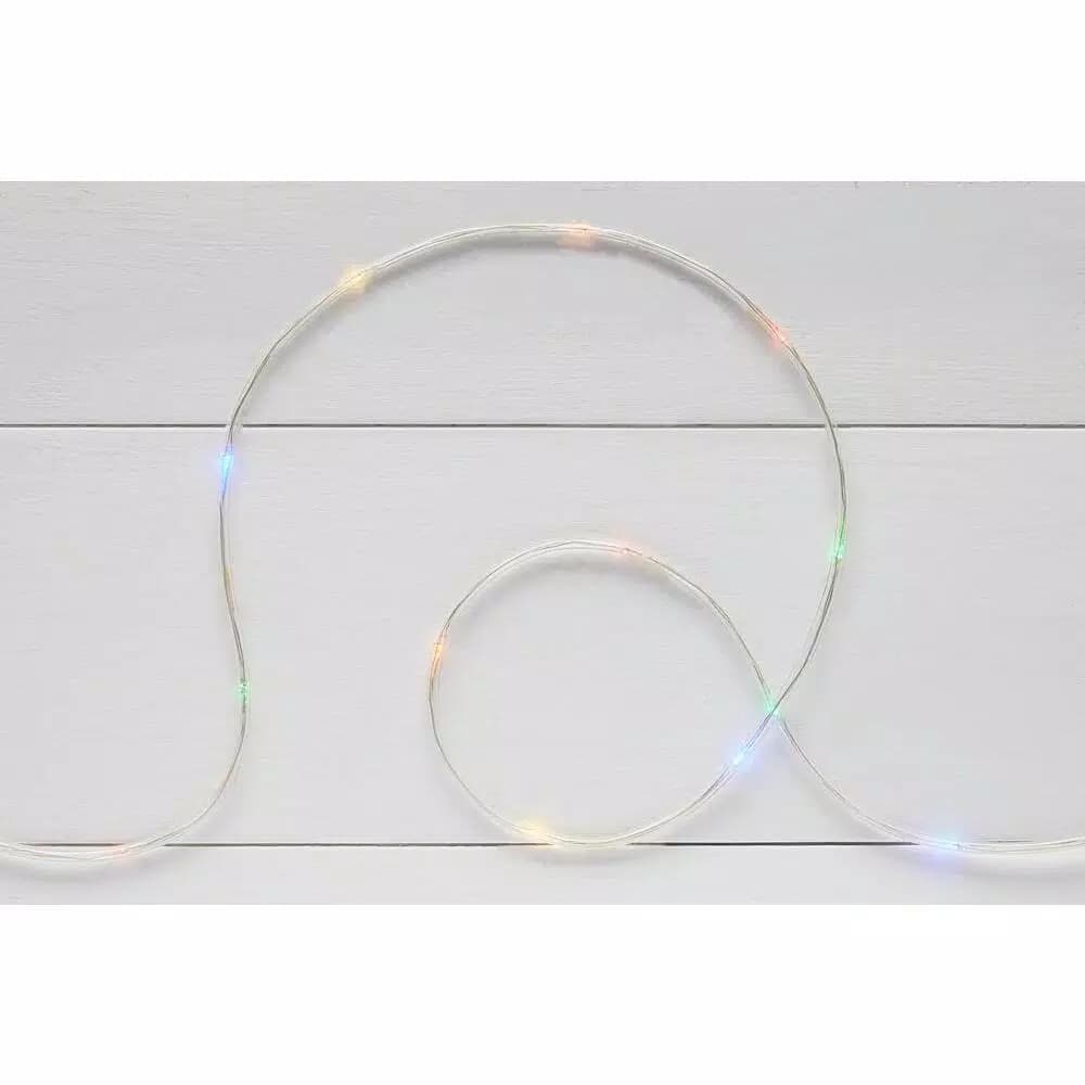 Home Accents Holiday Holiday Showtime 26 ft. 100-Light Multicolor LED Micro Dot Rope Light, Battery Operated