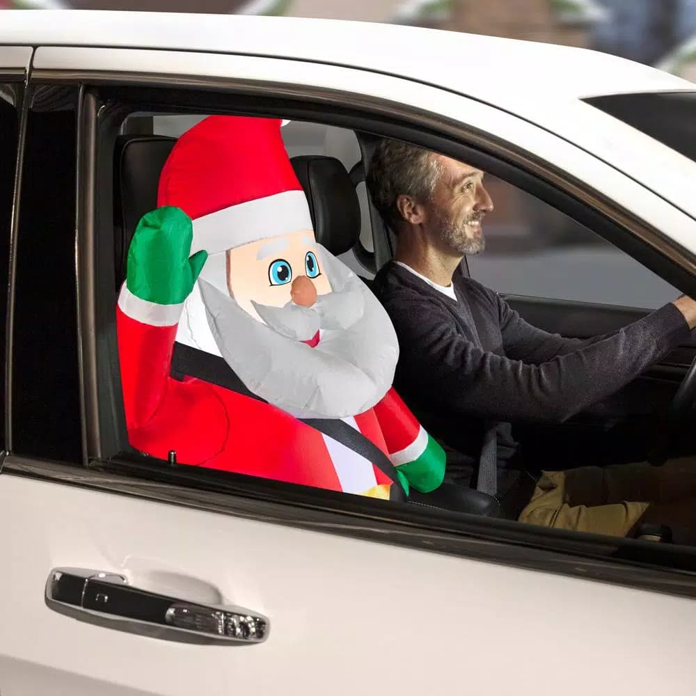 Airblown Gemmy Airblown Inflatables 3 ft. Santa Car Buddy Inflatable Passenger