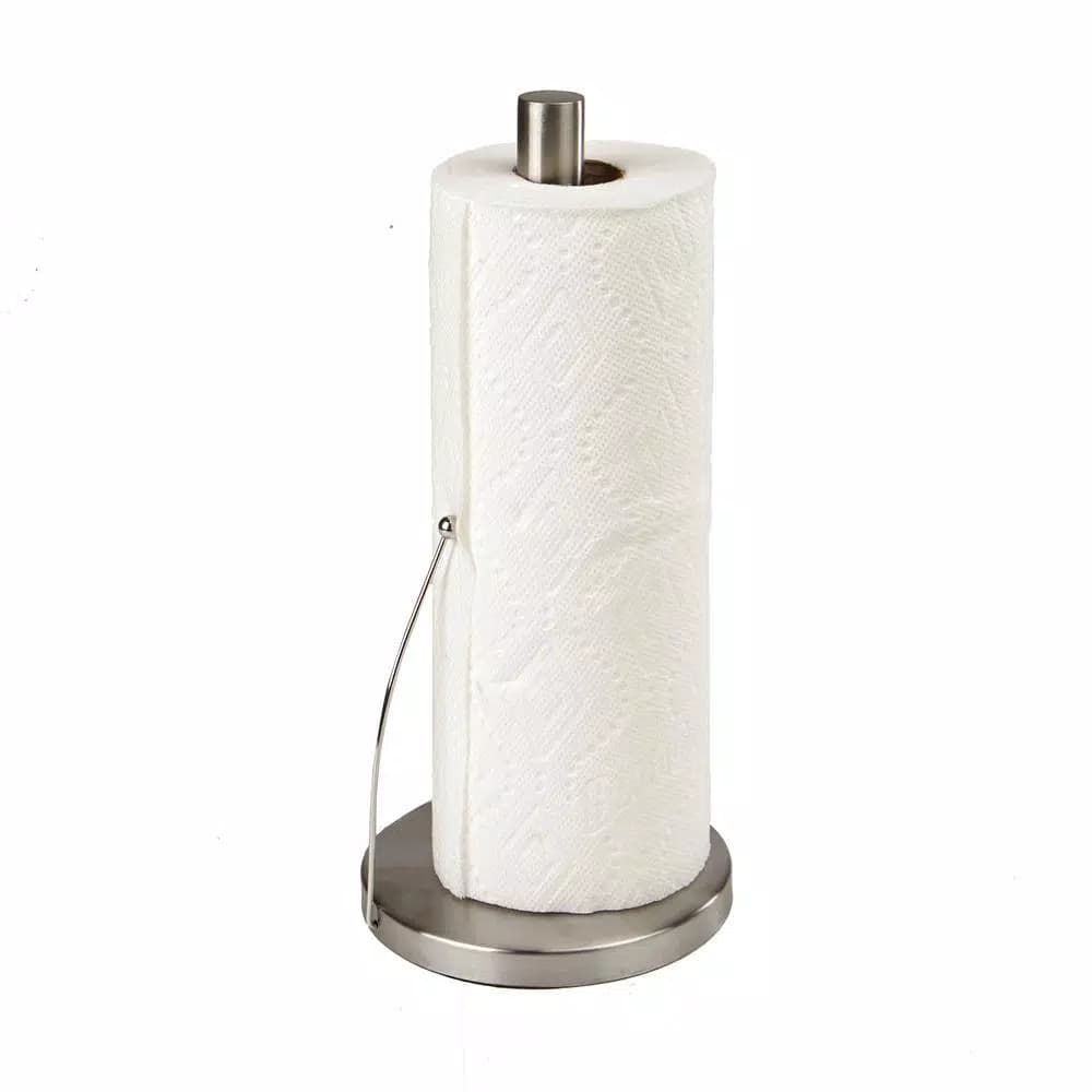 Mind Reader Stainless Steel Free Standing Paper Towel Holder - Heavy Base Silver