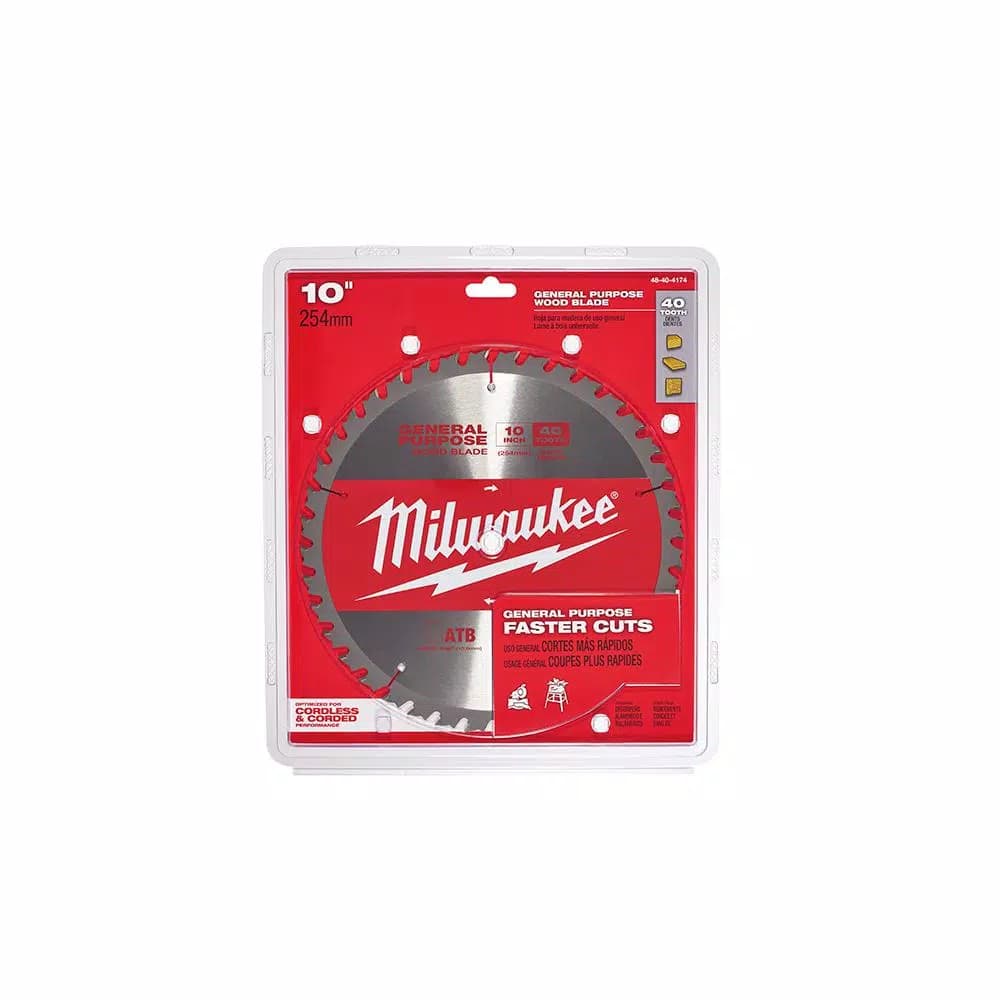 Milwaukee 10 in. 40-Teeth General Purpose Wood Cutting Circular Saw Blade