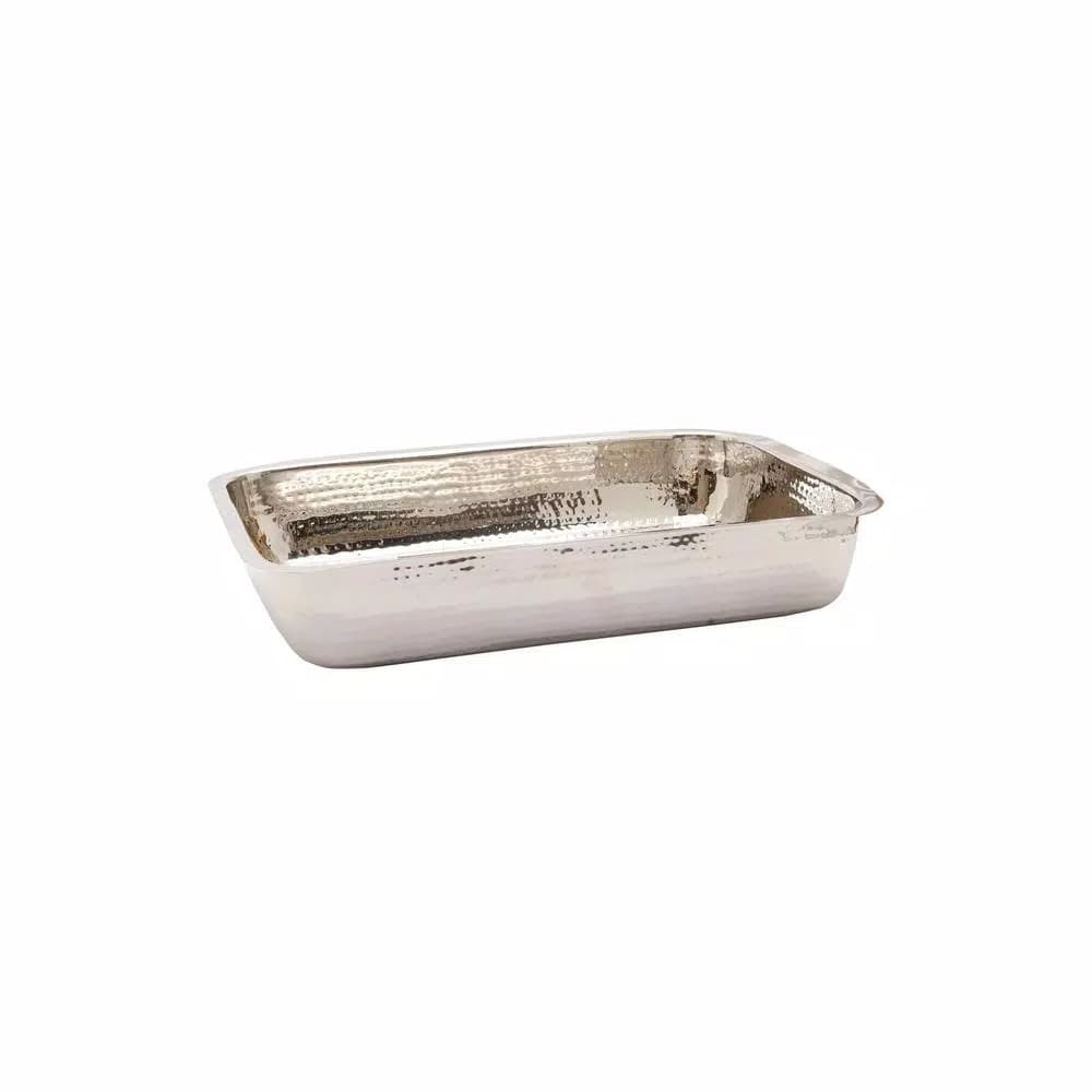 Old Dutch 8 Qt. Rectangular Polished Nickel over Stainless Steel Chafing Dish with Iron Stand