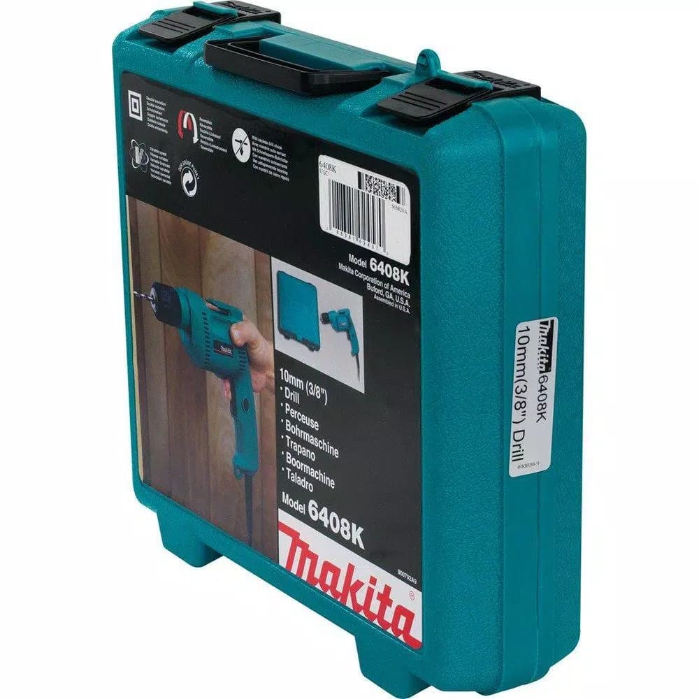 Makita 6408K 3/8 in. Corded Variable Speed Drill with Keyless Chuck and Hard Case